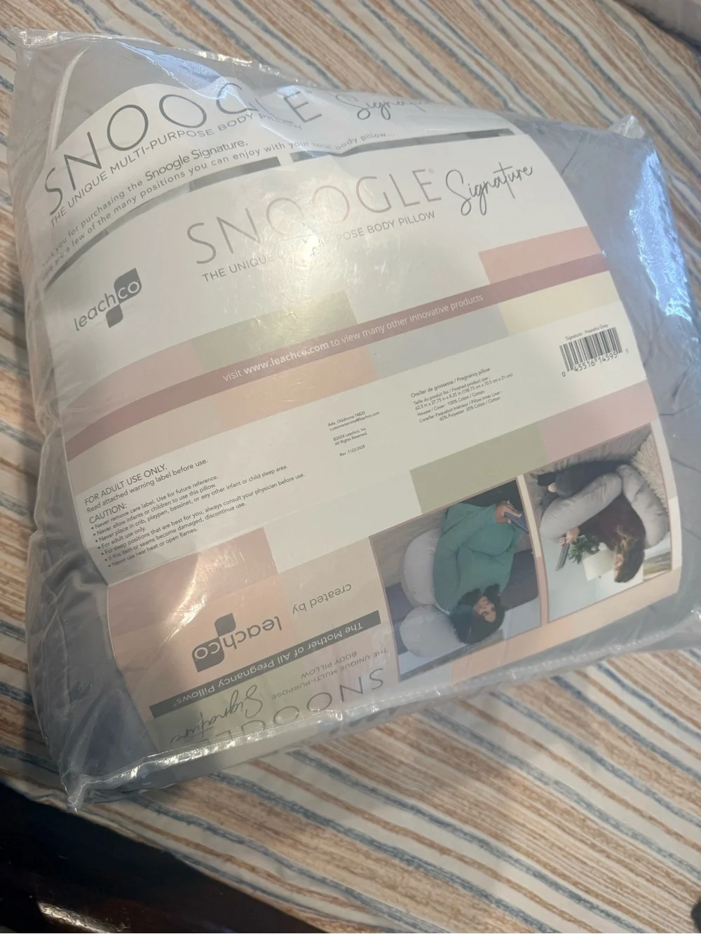 Leachco Snoogle Signature Body Pillow — Gray
